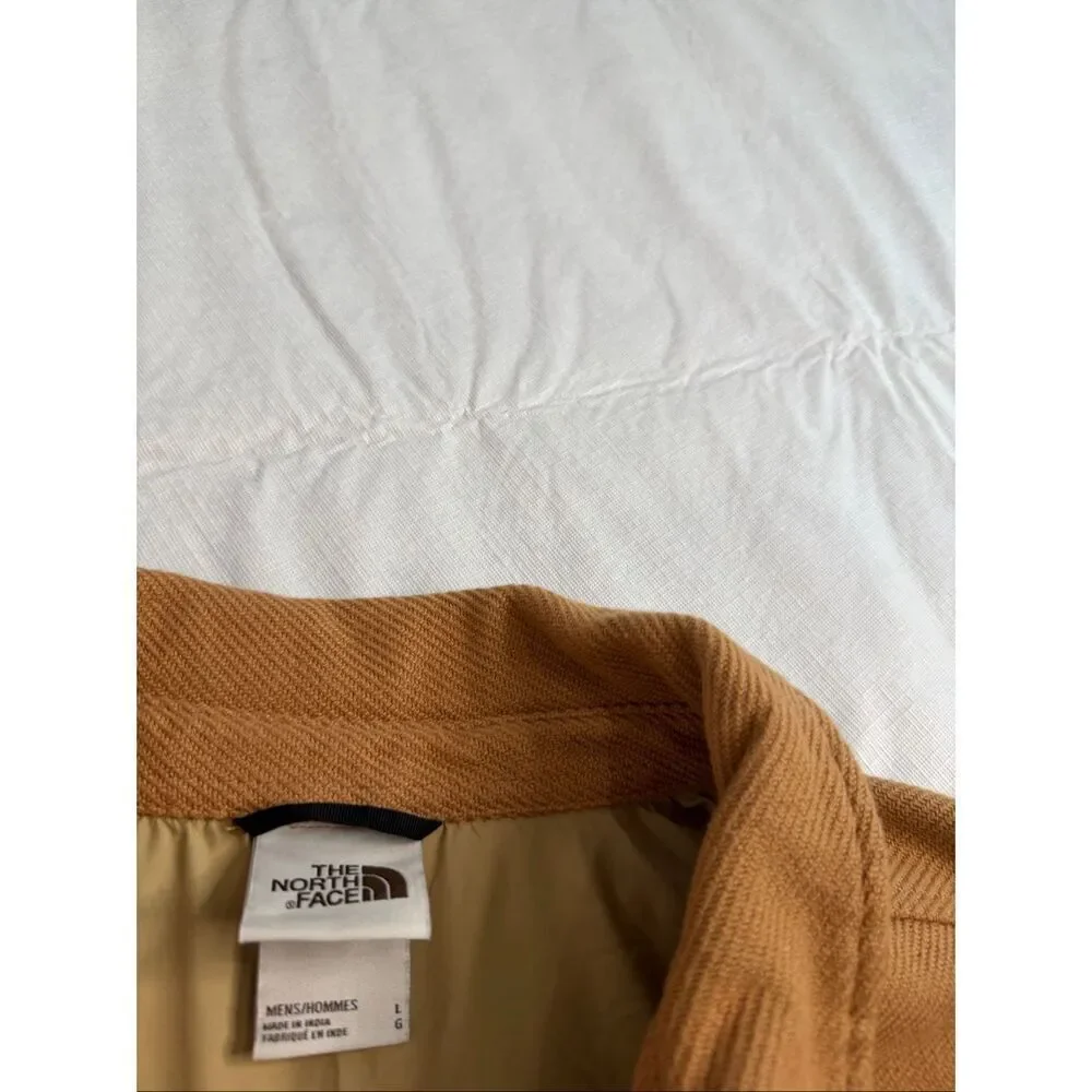 The North Face Heavyweight Shirt Jacket Shacket Snap Front Camel Brown Sz Large